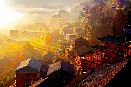 风景-风景-千户苗寨-城寨-乡村 图片素材