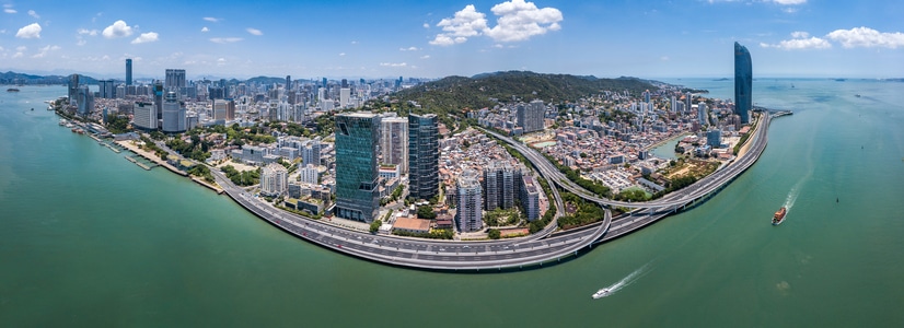 厦门市-双子塔-世纪中心-建筑-现代 图片素材