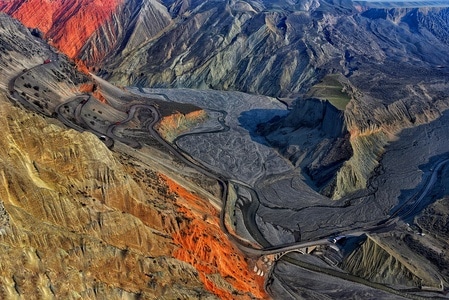 色彩-新疆-安集海大峡谷-旅行-画 图片素材