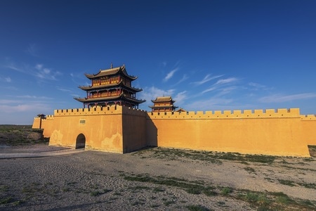 甘肃-嘉峪关-嘉峪关-城楼-围墙 图片素材