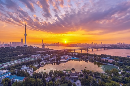 城市-风光-桥梁-日出-风光 图片素材