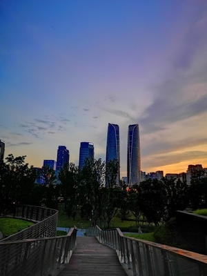 夜景-女性灵感-风光-夕阳-公园 图片素材