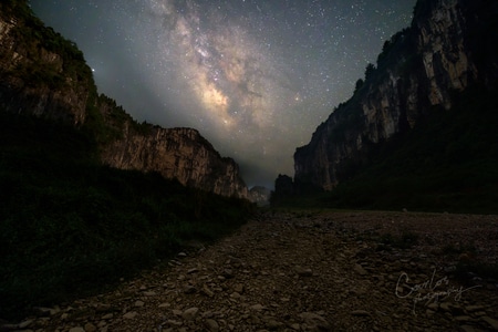 星空-张家界市-山谷-夜景-河滩 图片素材