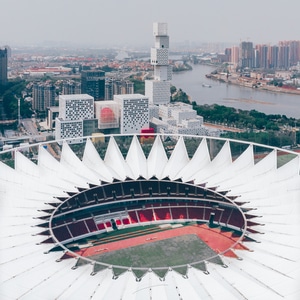 佛山-体育馆-建筑-航拍-高楼 图片素材