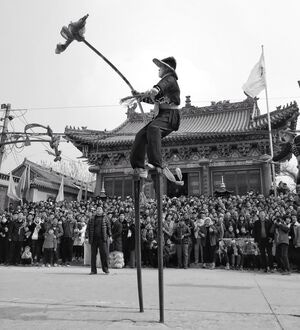 人文-庙会-北朱村-人群-老人 图片素材