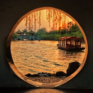 瘦西湖-扬州-江南-烟花三月-夕阳 图片素材