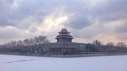 北京-角楼-冬天-雪景-古建筑 图片素材