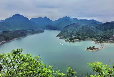 易水湖-河北-保定-烟雨蒙蒙-朦胧美 图片素材