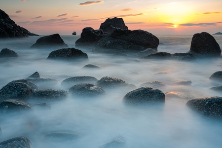 日出-海滩-黎明-日出-海洋 图片素材