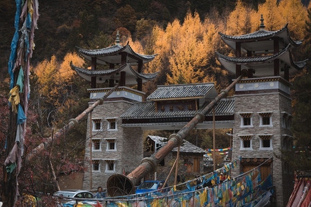 旅行-川西-仿古建筑-塔楼-房屋 图片素材