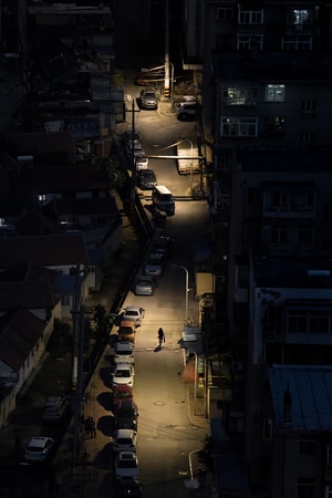 旅行-城市-烟台-夜景-孤独 图片素材