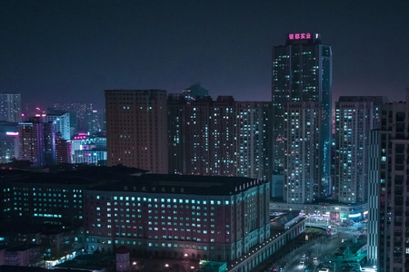 夜景-赛博朋克-城市-光影-城市 图片素材