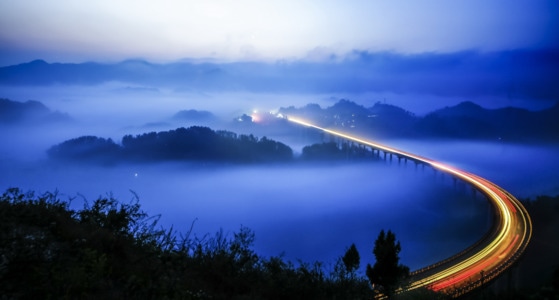 你好2020-周家山大桥-风光-风景-山林 图片素材
