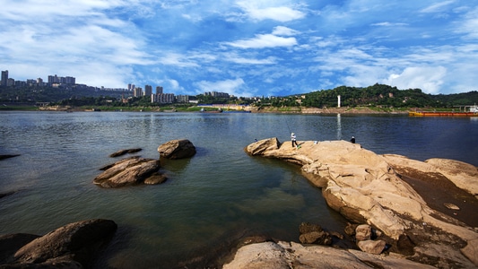 你好2020-流光溢彩-重庆市-蓝天-风景 图片素材