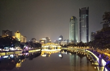 国庆一日-安顺廊桥-成都-夜景-夜景 图片素材