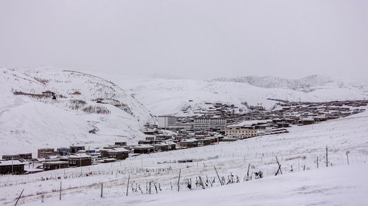 旅行-风光-川西风光-雪景-塔公草原 图片素材
