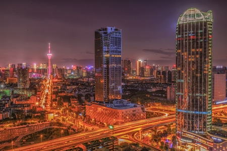 成都-夜景-电视塔-城市-城市风光 图片素材