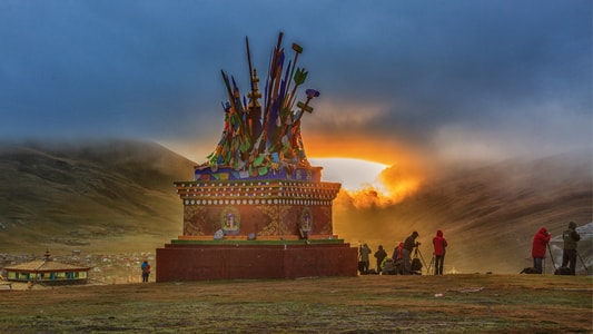 风光-旅行-亚青寺-川西风光-风景片 图片素材