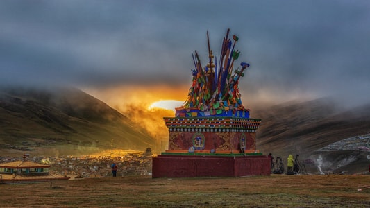 风光-旅行-亚青寺-川西风光-风景片 图片素材