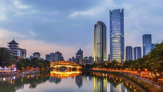 日落-晚霞-夜景-成都-九眼桥 图片素材
