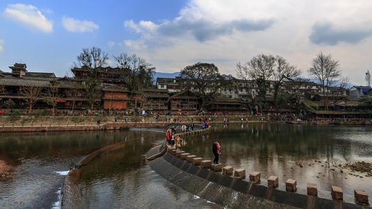 四川风光-柳江古镇-柳江古镇-古镇-风景 图片素材