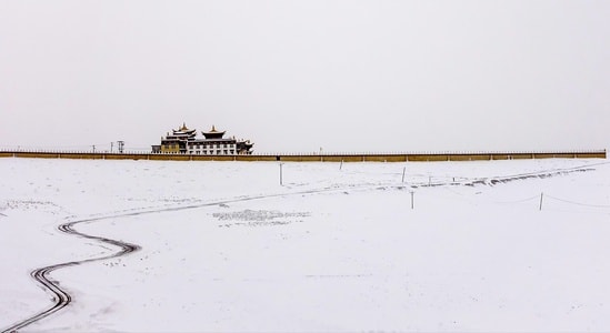 旅行-风光-川西风光-雪景-塔公草原 图片素材