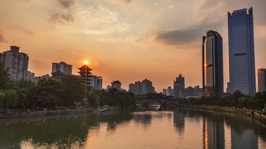 日落-晚霞-夜景-成都-九眼桥 图片素材