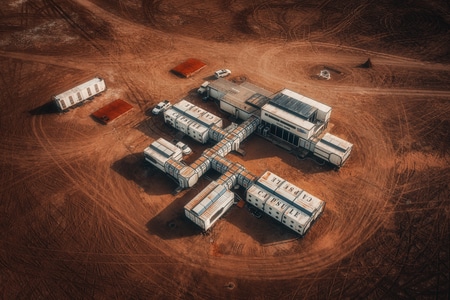 海西蒙古族藏族自治州-你好2020-火星营地-建筑-风景 图片素材
