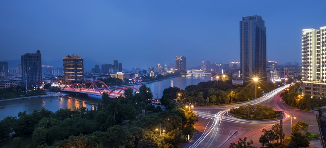 《木兰溪夜景》-灯光秀-城市霓虹灯-城市-城市风光 图片素材