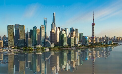 倒影-保利大剧院-上海旅游-东方明珠-建筑风光 图片素材