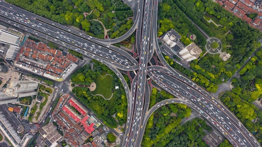魔都-上海-交通运输-立交桥-南北高架 图片素材
