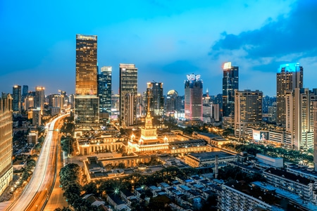 上海-静安区-魔都-上海夜景-中苏友好大厦 图片素材