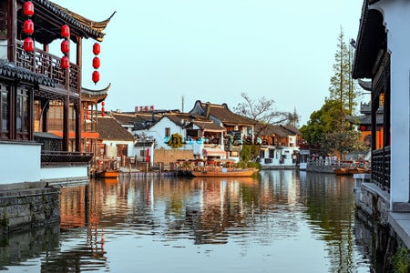 朱家角古镇-上海旅游-江南水乡-放生桥-古建筑 图片素材