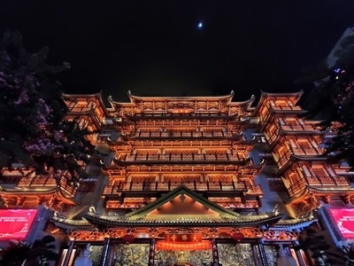 夜景-广州-旅行-大佛寺-寺庙 图片素材