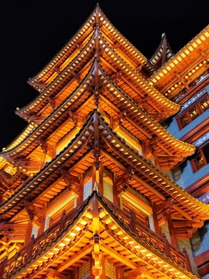 夜景-广州-旅行-大佛寺-海星 图片素材