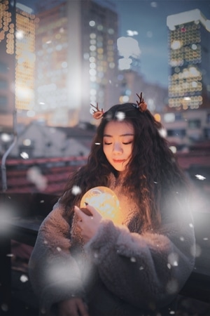 夏弃疾-人像-圣诞-女人-美女 图片素材