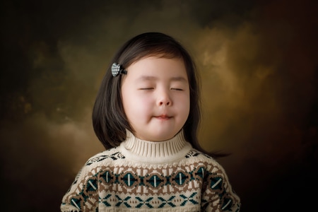 儿童-儿童写真-写真-油画-女孩 图片素材