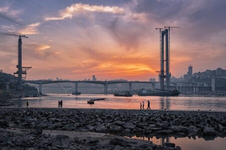 建筑-风景-江滩-水域-城市 图片素材