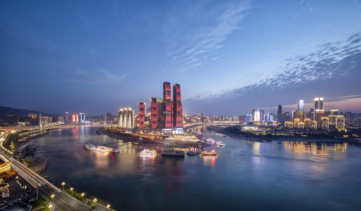 夜色-城市色彩-城市-江北嘴-渝中半岛 图片素材