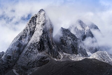 雪山-冰川-山峰-巅峰-旅游 图片素材