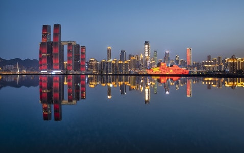 城市-渝中半岛-江北嘴-夜景-水域 图片素材