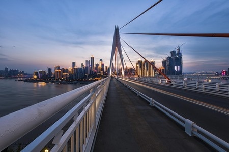 晚霞-风景-桥梁-城市建筑-看你的城市 图片素材