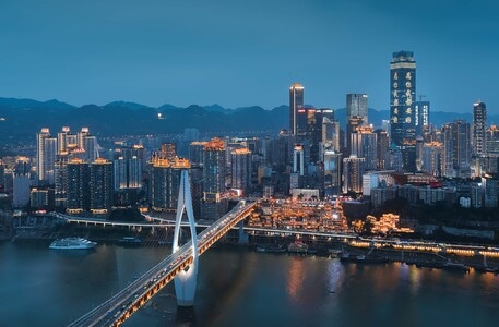 建筑-大桥-水域-城市-风景 图片素材