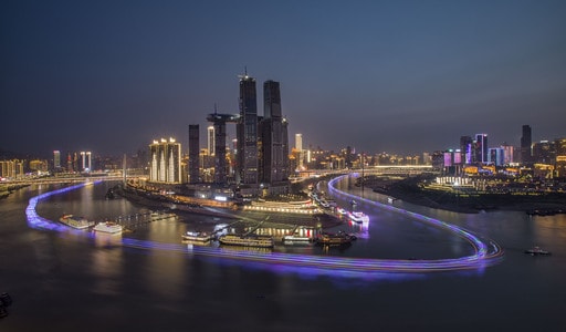 勒是雾都-现代建筑-城市-夜景-朝天门 图片素材