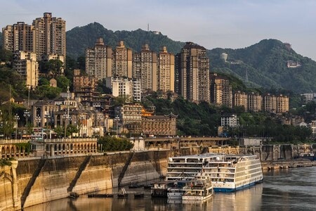 城市-水域-建筑-夕阳-风景 图片素材