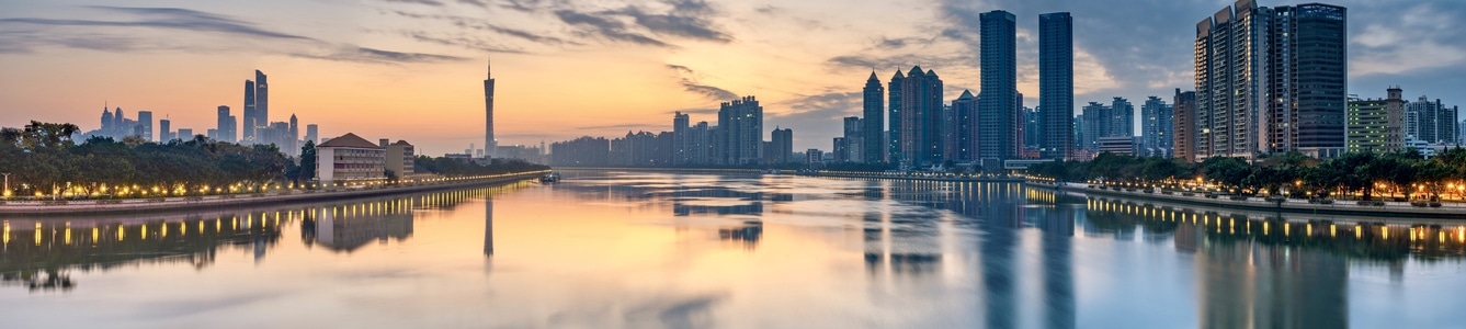 日出-城市风光-广州-海印桥-慢门拍摄 图片素材