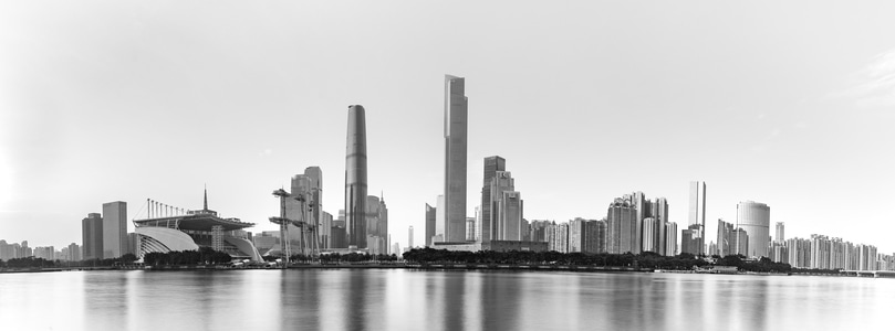 城市-黑白-建筑-广东-广州 图片素材