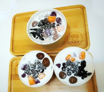 甜品-芋圆-鹌鹑蛋-鲜奶-蘑菇弟 图片素材