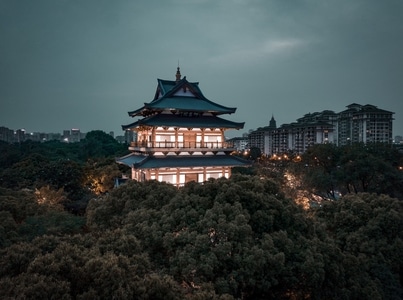苏轼-楼阁-户外-常州市-仰苏阁 图片素材