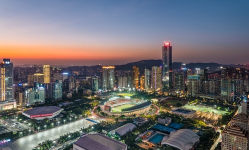 广州-天河-天河体育馆-城市-夜景 图片素材